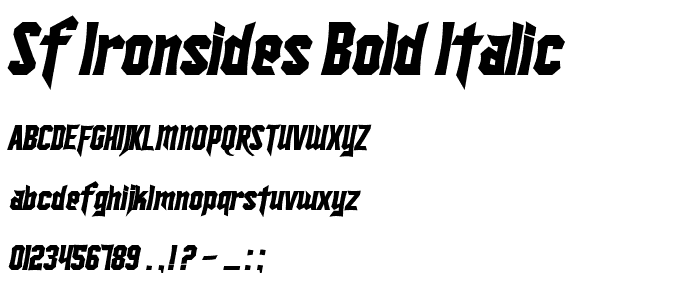 SF Ironsides Bold Italic font